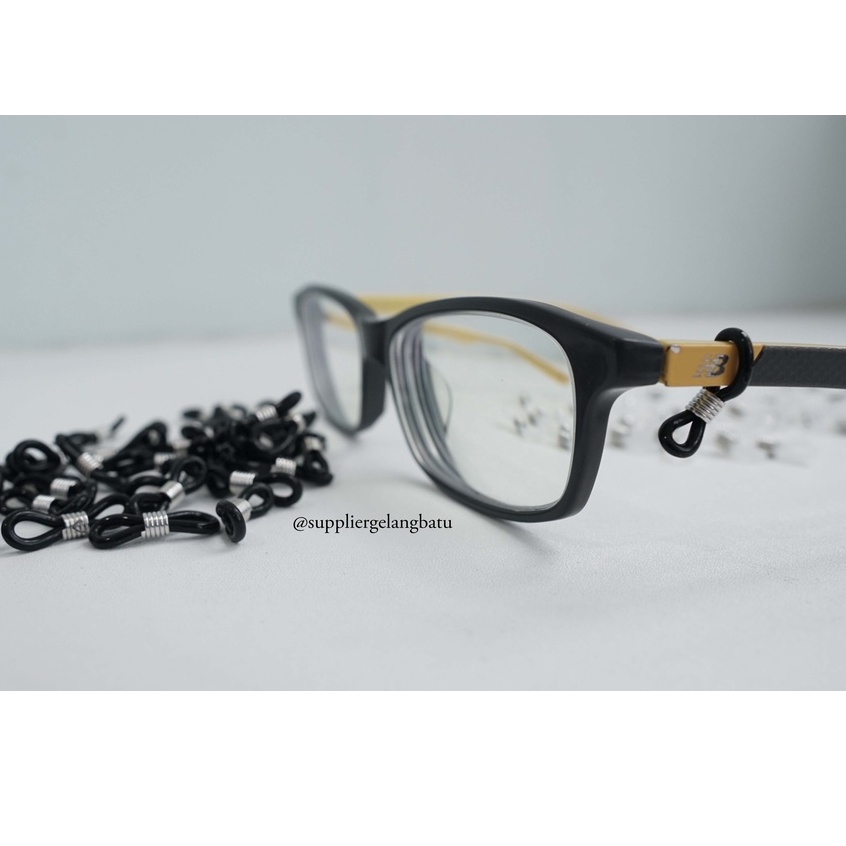 Tali Karet Kacamata putih Transparant dan hitam eceran ready stock