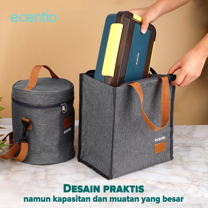 ecentio tas kotak bekal berkapasitas besar tas makan tahan aus portabe