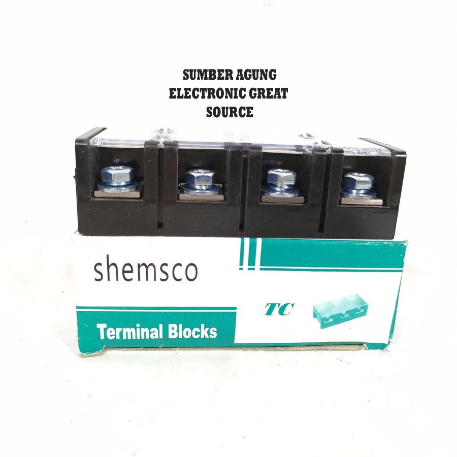 Shemsco Terminal Blocks TC 60A 4P Blok Sambungan Kabel Dengan Kaca