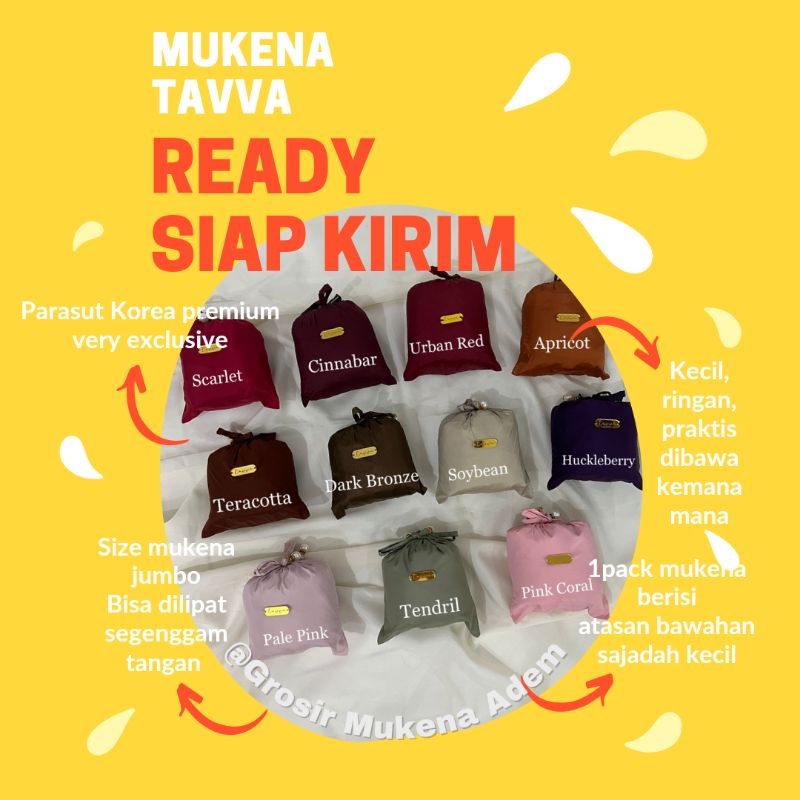 MUKENA TAVVA MUKENA TRAVELING MUKENA SEGENGGAM TANGAN MUKENA CANTIK MUKENA 2IN1 MUKENA PARASUT KOREA