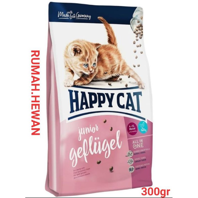 Happy cat Young junior farm poultry 300gr - Makanan anak kucing 300 gr