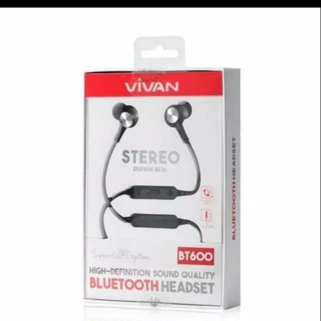 BT HEADSET VIVAN BT600 ORIGINAL WARELES EARPHONE FULL BASS