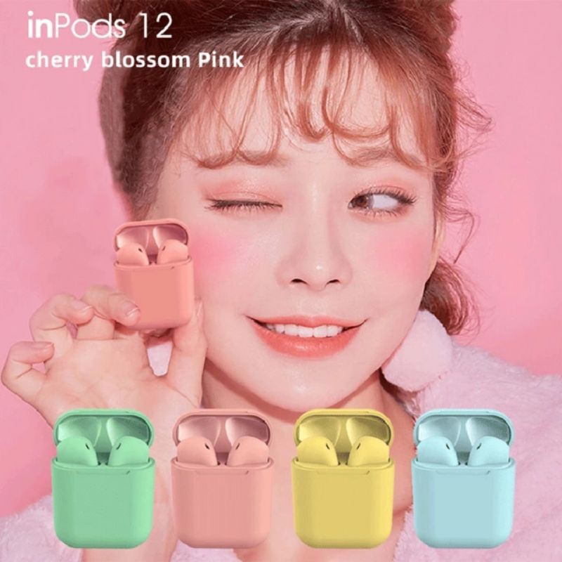 Inpods 12 Headset Bluetooth 5.0 Wireless Earphones Inpods12  Macaron SC