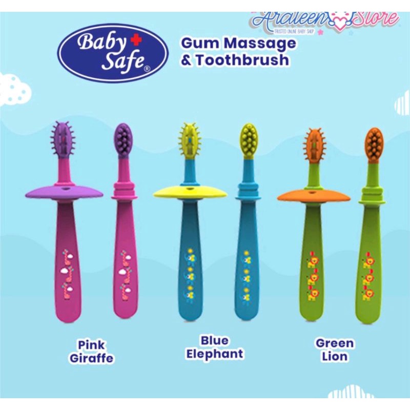 Babysafe Teether Brush Gigitan Model Sikat Gigi Gum Massage T