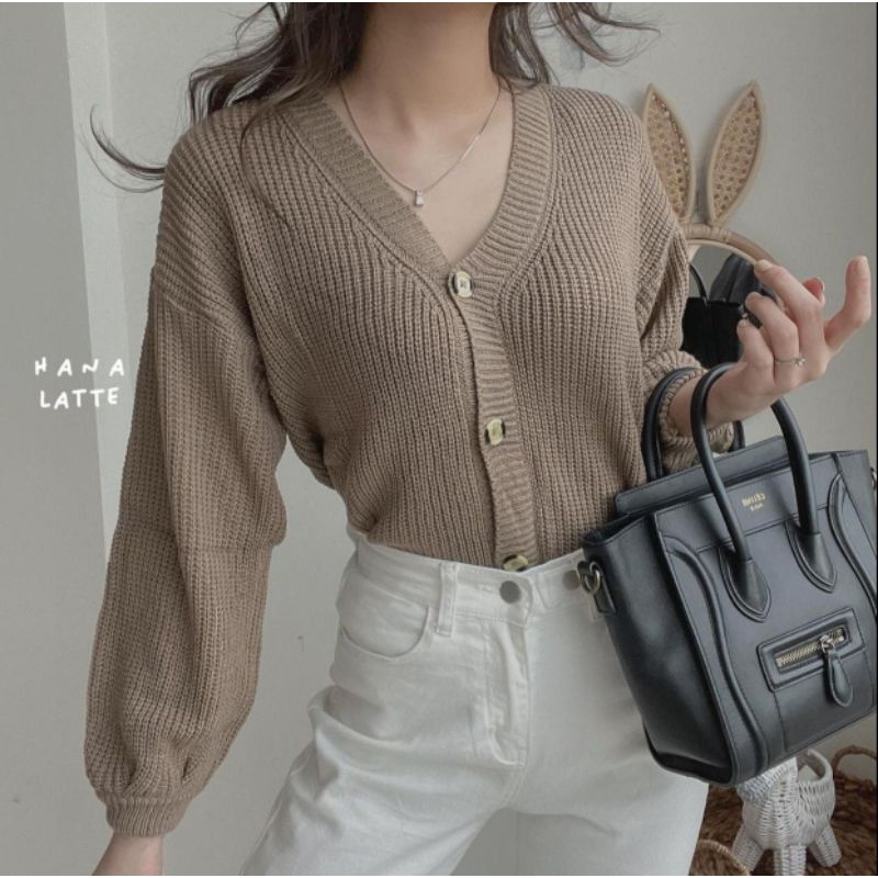 MDLV ~ Cardi Monaco Rajut Cardigan Rajut Lengan Panjang Fashion Wanita