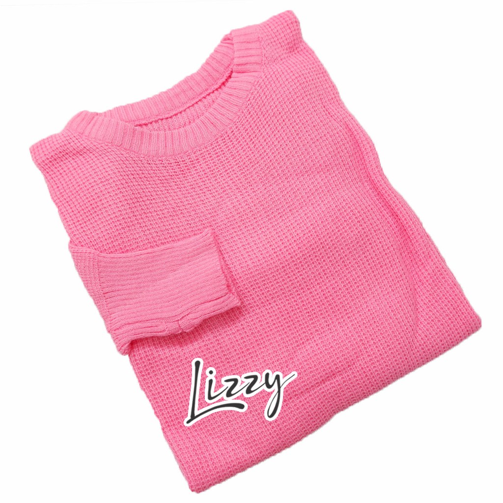 Roundhand sweater FREE ONGKIR BY LIZZY-pink berry
