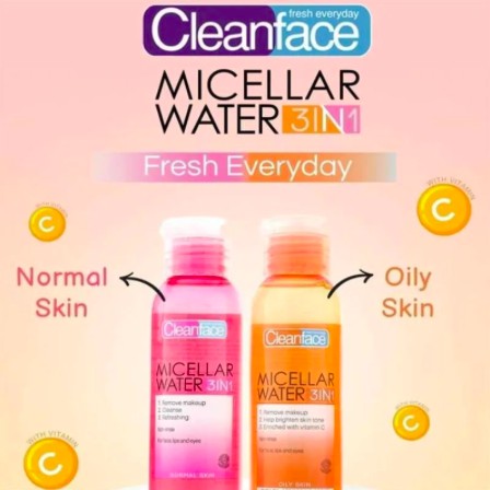 CLEANFACE Micellar Water 3in1 | Purbasari Clean Face Normal Oily Skin