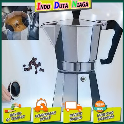 One Two Cups Espresso Coffee Maker Moka Pot Teko Filter - JF112