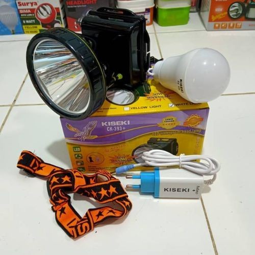 COD SENTER KEPALA LED WATERPROOF HEADLAMP KISEKI 50W CK-393+ CAHAYA PUTIH 50 WATT PLUS BOHLAM