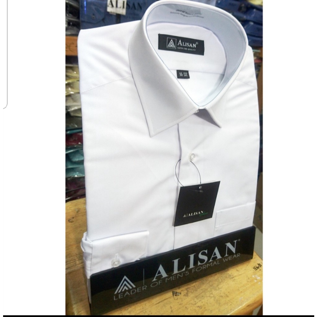 Kemeja Alisan / Baju Seragam Putih Polos Lengan Panjang REGULER   (  ORIGINAL Alisan )