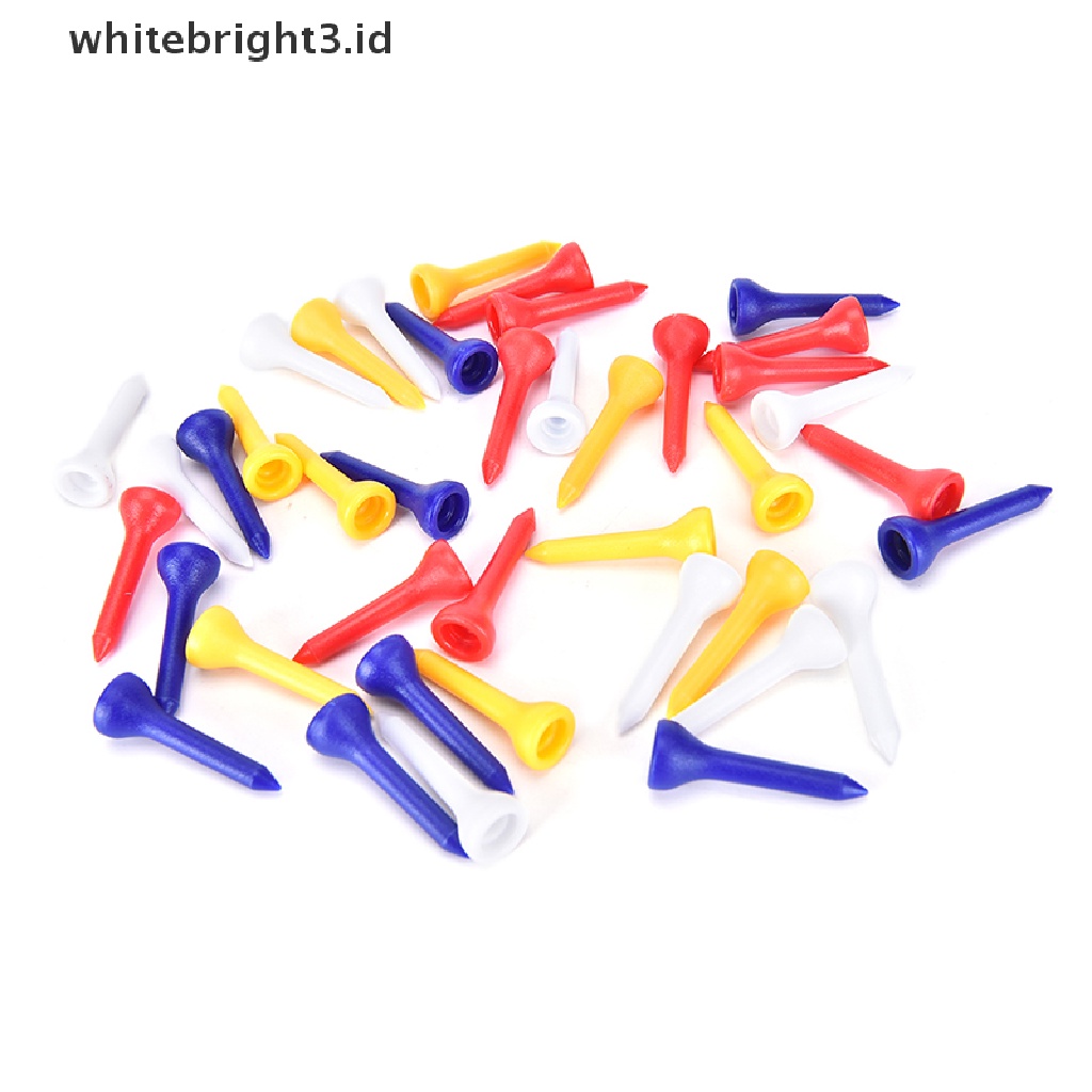 (whitebright3.id) 100pcs Tee Bola Golf Profesional Bahan Plastik Ukuran 36mm