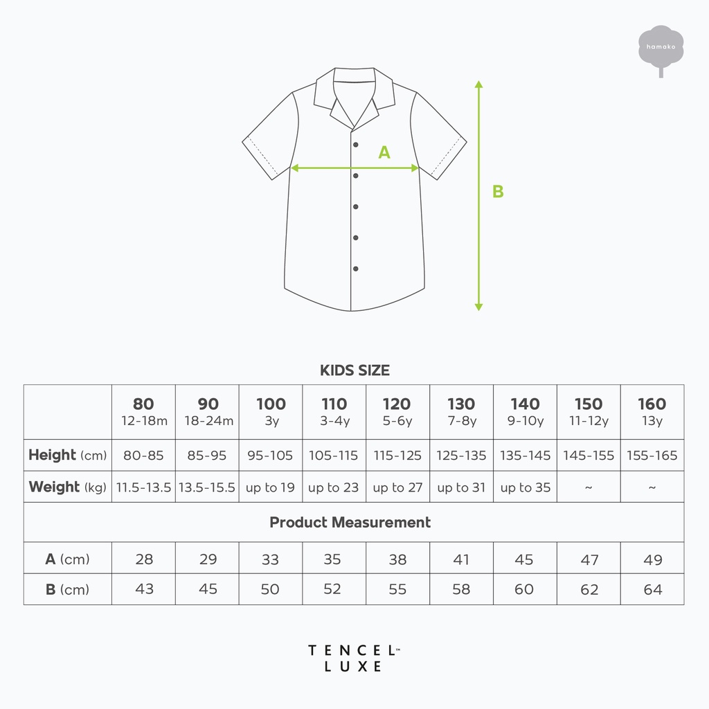 Hamako Resort Shirt - Kemeja Anak Laki-Laki Tencel LUXE Atasan Kemeja Lengan Pendek Tencek Adem Fashion