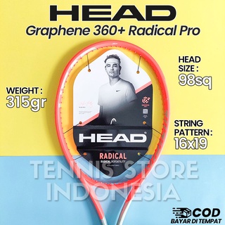 Raket Tenis Head Graphene 360+ Radical Pro 2021 98sq / 315g Original