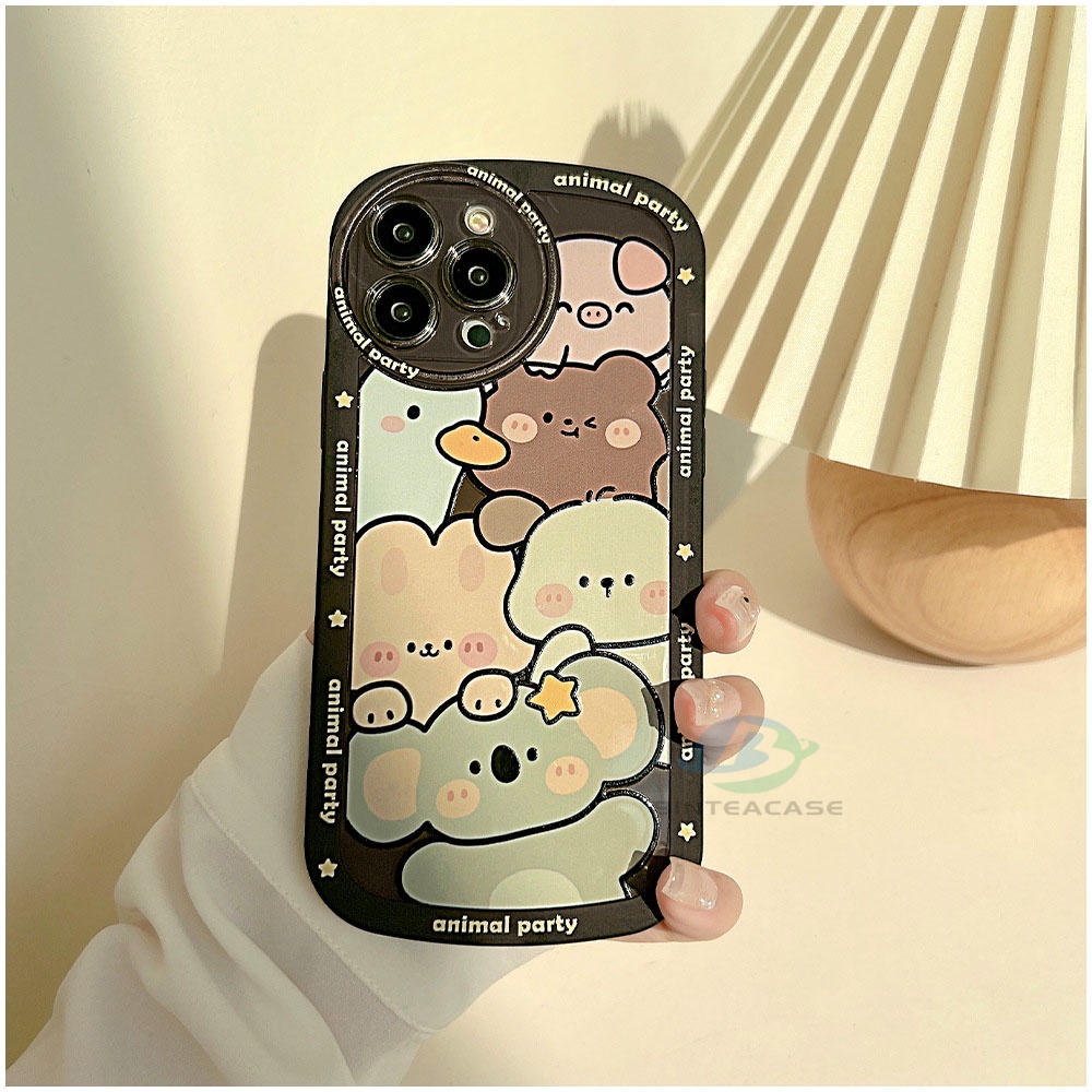 Soft Case TPU Motif Kartun Hewan Untuk IPhone 11 12 13 Pro MAX X XR XS MAX 6 6S 7 8 Plus SE 2020