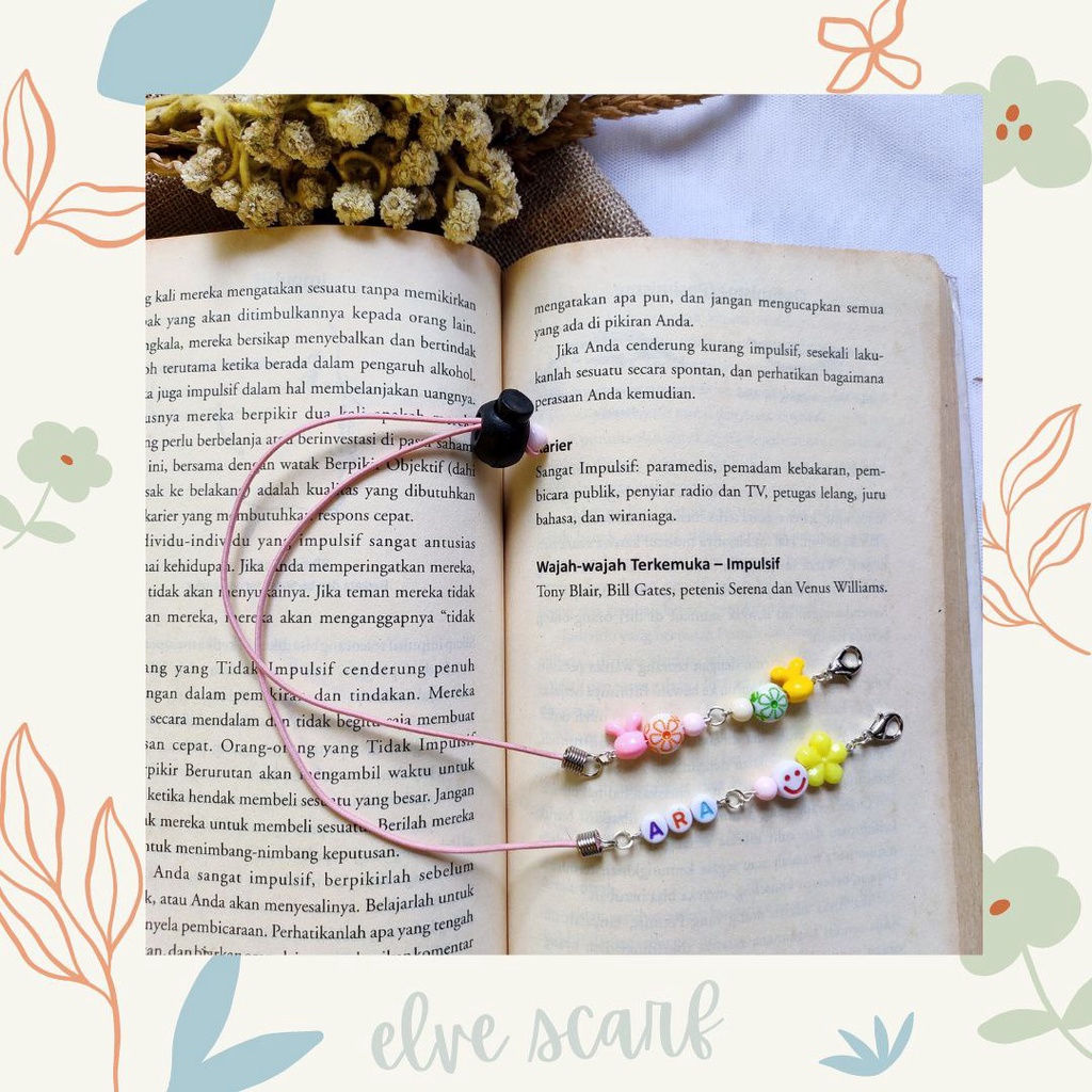 [COD] Strap Mask Anak Manik Lucu Free Custom Nama / konektor masker hijab anak / Tali Masker Anak