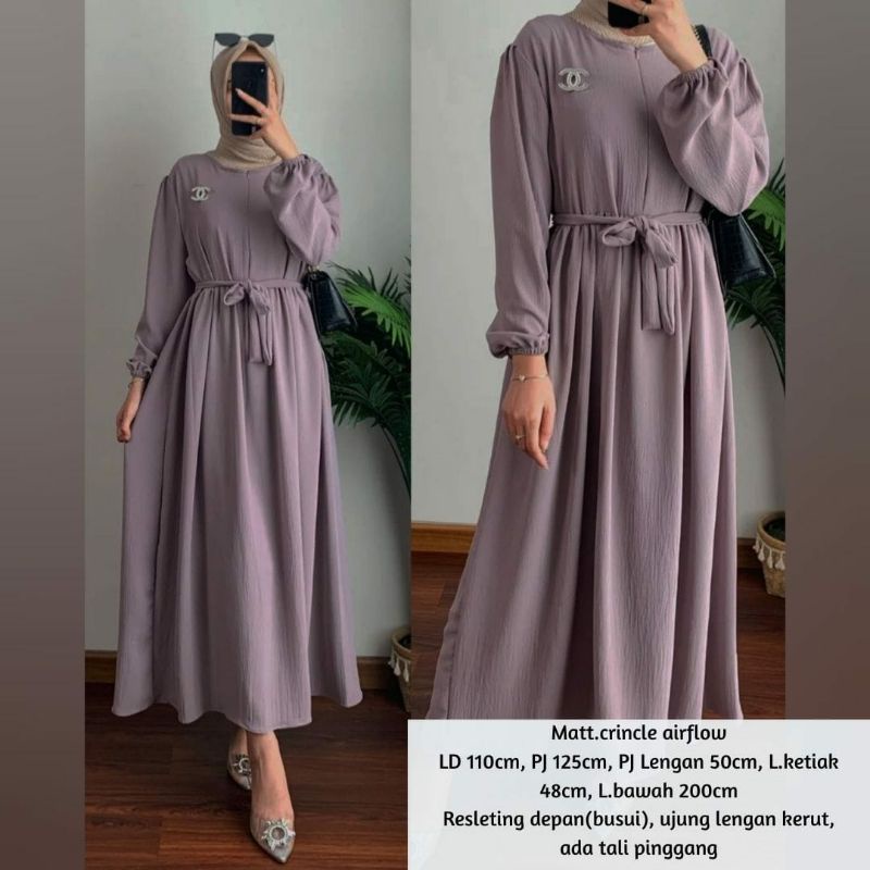 BAVINA MIDI DRESS CRINCLE AIRFLOW