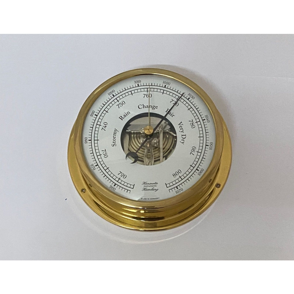 BAROMETER ANEROID MARINE USE - IMPA 370246 HANSEATIC ANEROID KAPAL 4,65&quot; MADE IN GERMANY PENGUKUR UKUR TEKANAN UDARA