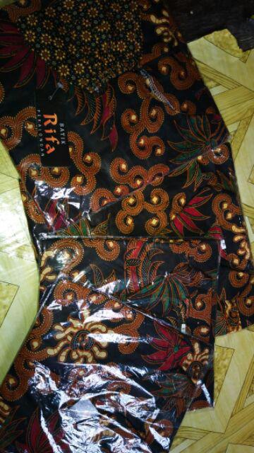 [bisa Cod] Batik Rifa Cfbr034 Baju Batik Couple Family Gamis & Kemeja Lengan Pendek Katun Halus