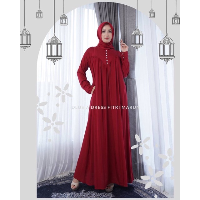 Daster Arab Dlusia FITRI Maxi Dress Rayon premium Gamis Syar'i
