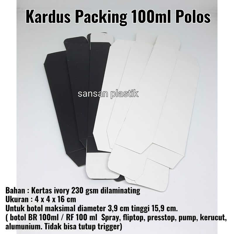 

Kardus Botol 100 ml / Box Packaging Botol 100ml / Kardus 4x4x16cm