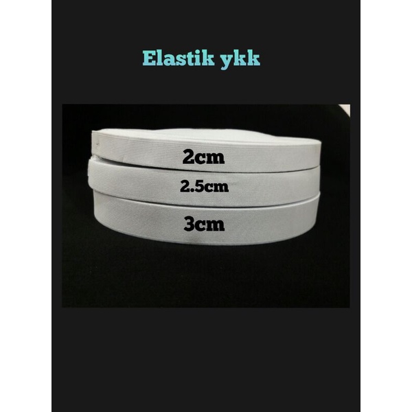 (meteran) Elastik merk YKK 2.5cm isi 3 meter