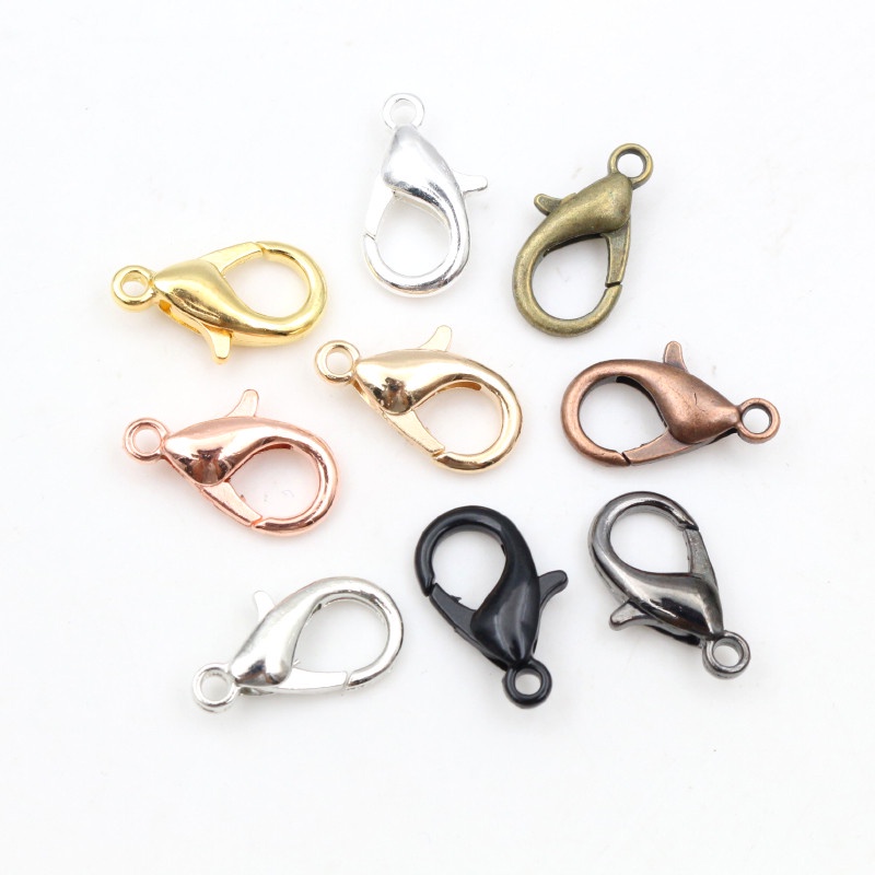 50 Pcs Konektor Kait Lobster Ukuran 6x12mm Untuk Membuat Perhiasan Kalung Gelang Rantai