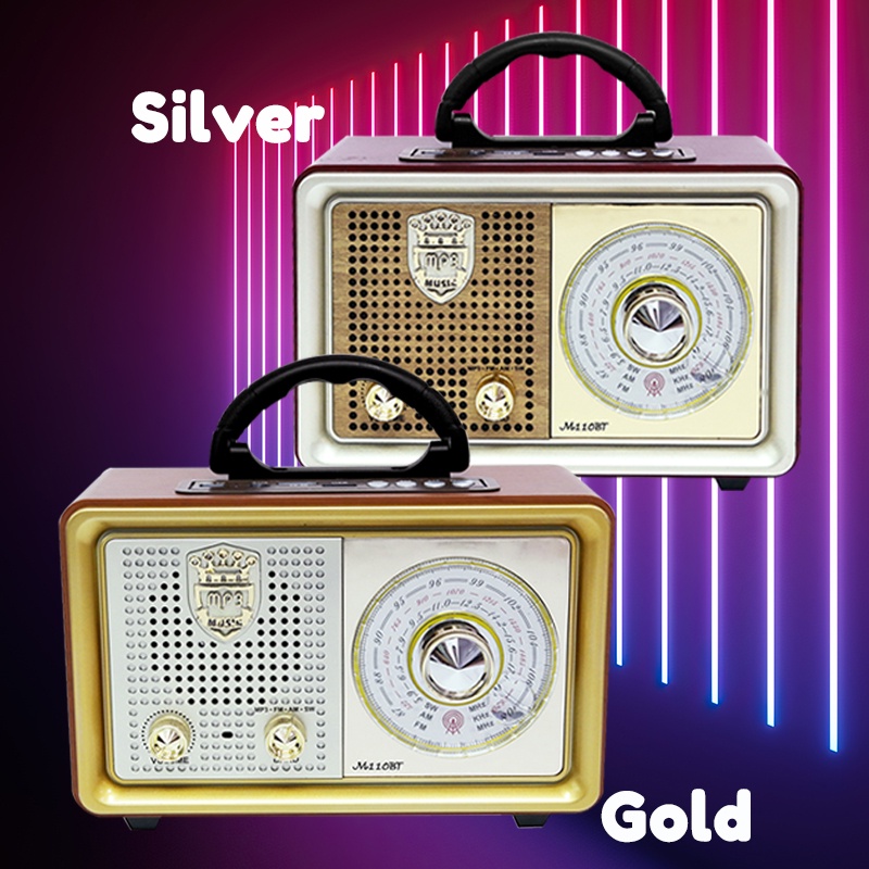 Radio FM/AM Multi-fungsi baru desain gaya retro vintage FM AM SW sistem speaker radio use to dengan Bluetooth USB TF Card player 100% ORI  111BTS/110BTS