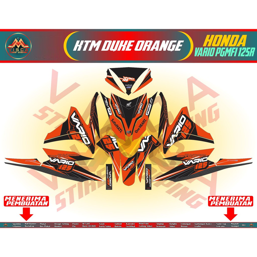 Jual Sticker Motor Vario Techno 125 FI Decal Vario Techno FI Striping