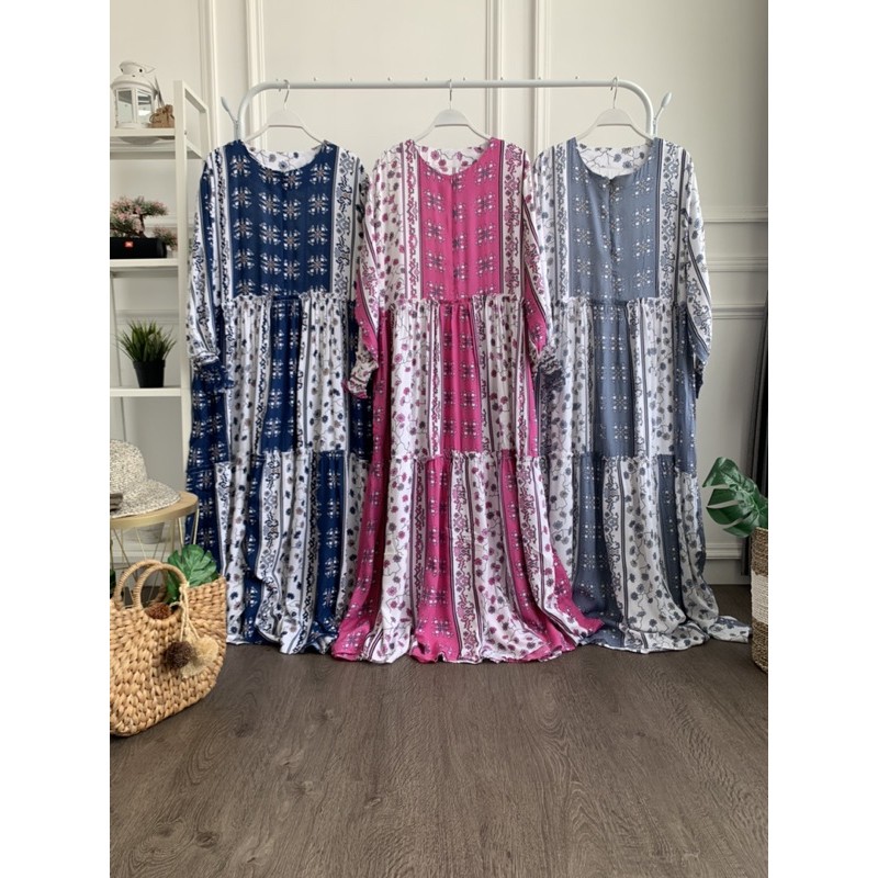 FW D395 LONG DRESS RAJUT TUTU IMPORT PREMIUM