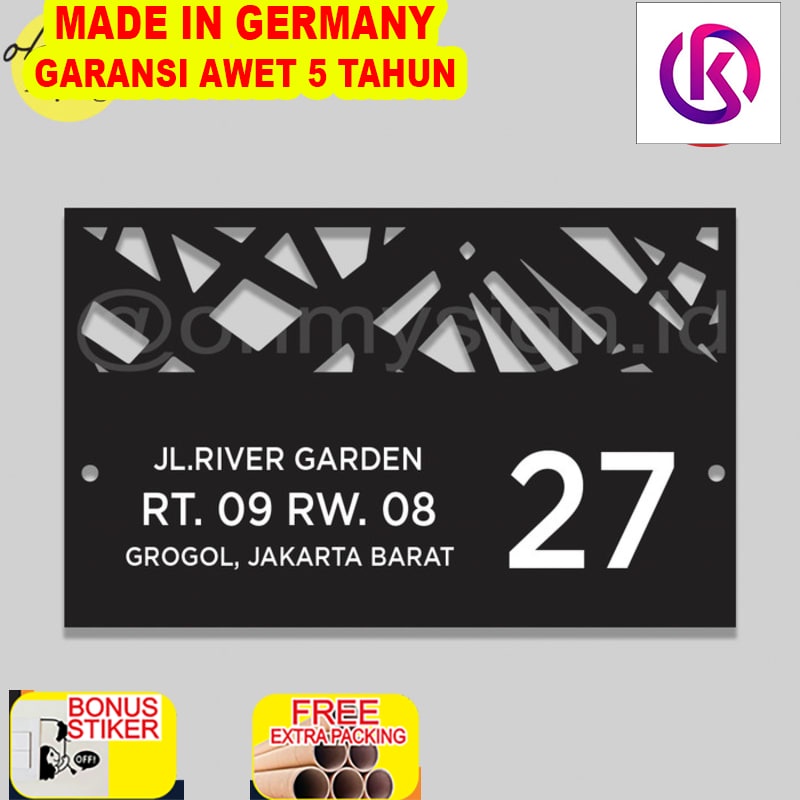 

Promo Custom Nomor Rumah UV Print Laser Cut Plat Nomor Rumah Modern Abstrak