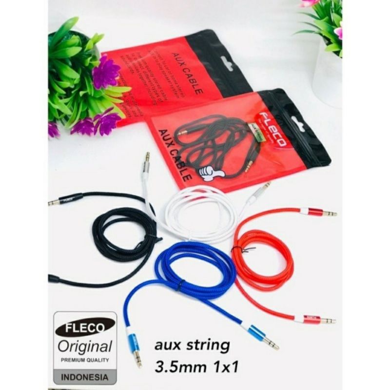 Kabel AUX FLECO 3.5 STRING Audio Cable Speaker Musik/Kabel Aux Fleco