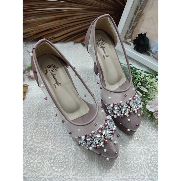 sepatu rafaizoutfit model violia Mauve tinggi 10cm