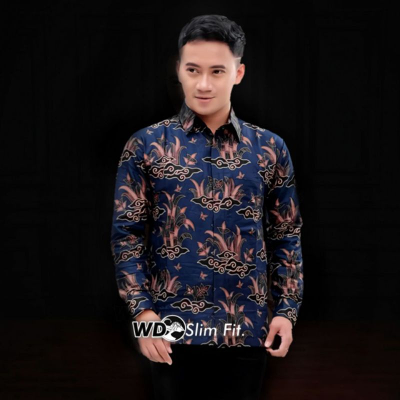 BAJU BATIK PRIA NAVY ANEKA MOTIF VARIASI SIZE S M L XL XXL