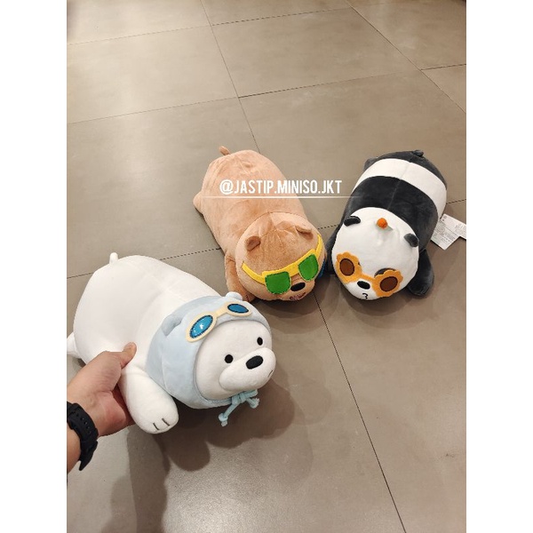 MINISO Boneka We Bare Bears Panda / Grizz / Ice Bear (sz.38cm)
