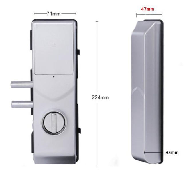 Fingerprint Door Lock Glass Door H104 - SILVER [ ABS Material ]