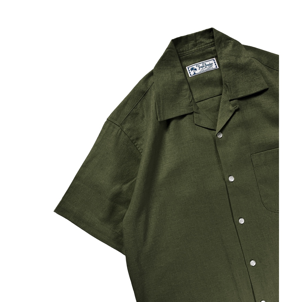 Olive Green Linen Shirt