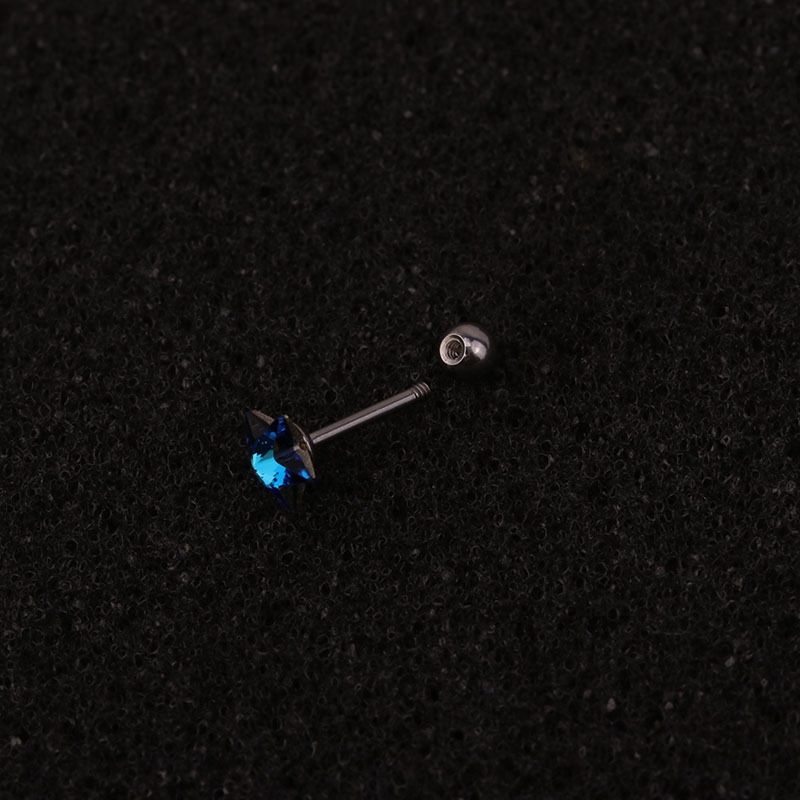 1pc Anting Tindik Bibirtulang Rawan Telinga Desain Bintang Hias Zircon