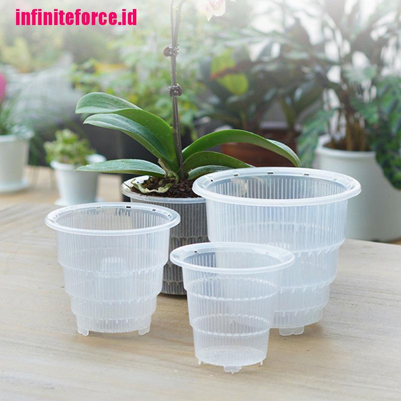 [IN*]Practical Mesh Pot Orchid Flower Planter Container Breathable Garden Decor