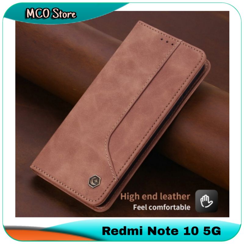 Casing Xiaomi Redmi Note 10 5G Magnetic Flip Leather Case Cover