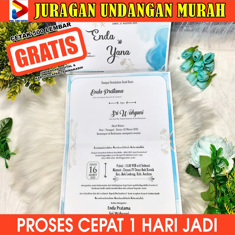 Undangan pernikahan murah simple Undangan Pernikahan Ada Foto Surat Undangan Pernikahan