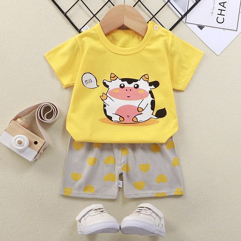 setelan pendek bayi 0-3 TAHUN  / baju bayi import baju anak baju bayi lucu stelan bayi baju santai bayi