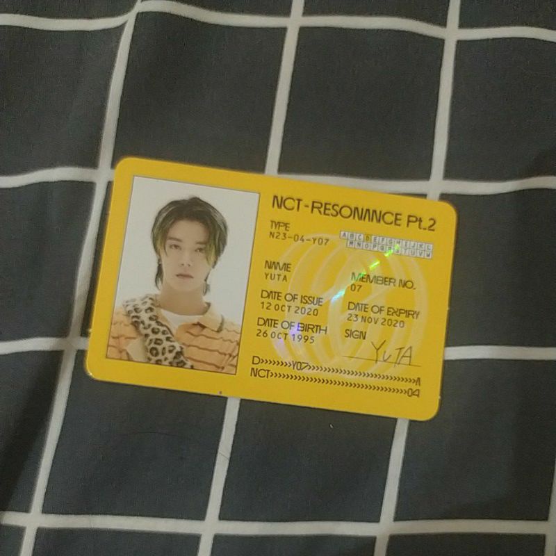 yuta photocard id card departure arrival