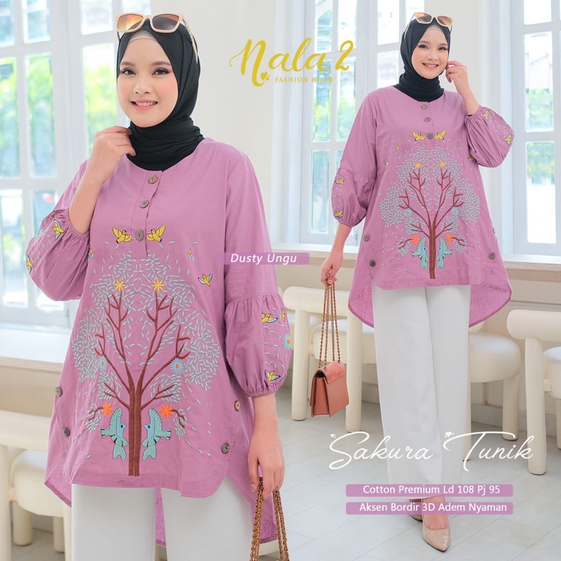 SAKURA  TUNIK//TUNIK//TUNIK WANITA//BAJU TUNIK WANITA//ATASAN TUNUK WANITA//TUNUK MURAH