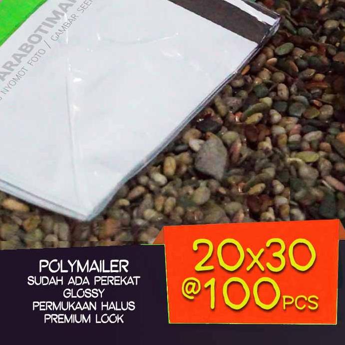 

Plastik polymailer plastik packing 20x30 isi 100 lbr double layer Bandung premium look