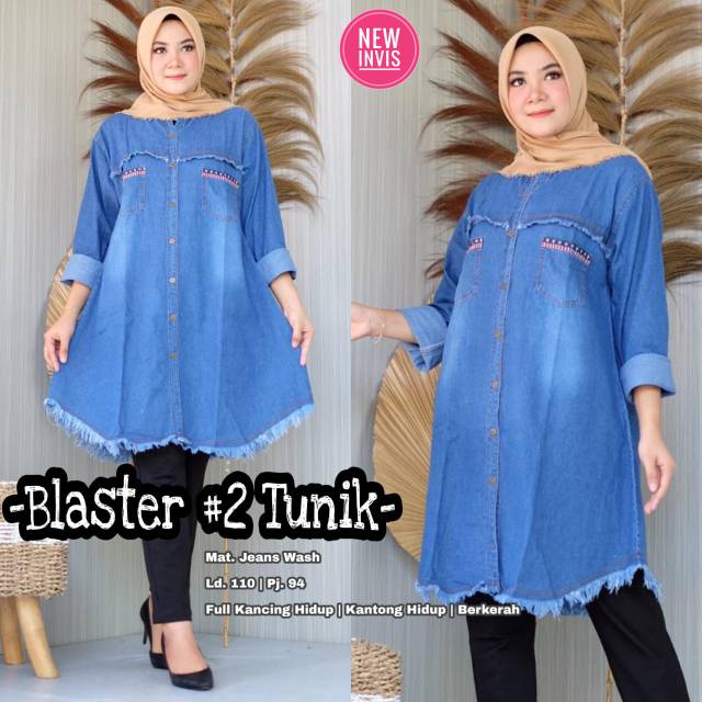 ATASAN WANITA /CEWEK BLASTER#2 TUNIK JEANS WASH LD110