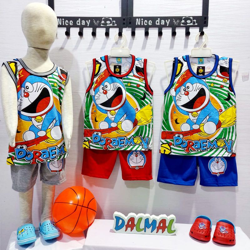 setelan singlet anak laki laki dalmal doraemon witch