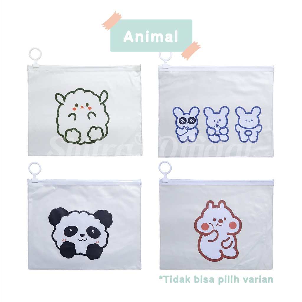 Shifra Tempat Masker Pouch Masker Transparan Animal Cactus