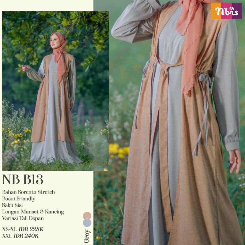 PROMO gamis Nibras ori/Gamis NB B13/gamis dewasa