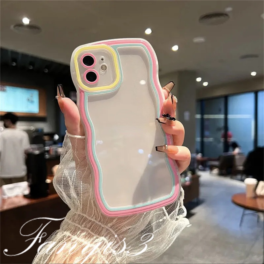 Compatible For iPhone 12 11 Pro X Xs Xr 8 7 Plus Rainbow Frame Phone Case TPU Soft Protective Cover