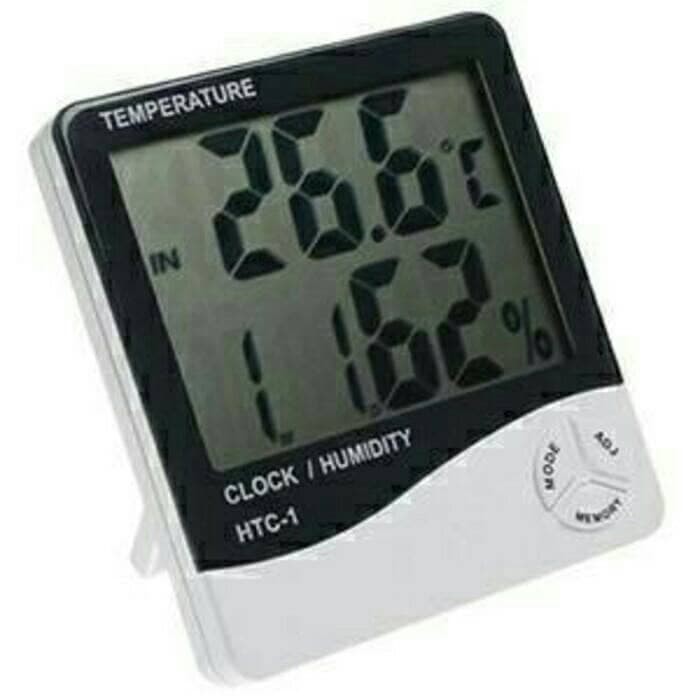 Digital Hygrometer HCT 1 Alat Temperatur ruangan , Jam , Humidity